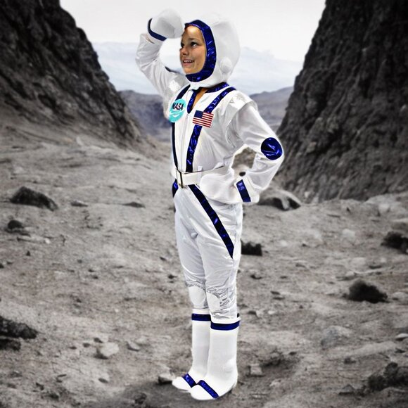 Boo! Inc. Kids Spunky Space Cadet Astronaut Suit Halloween Costume Dress Up UNI - Picture 3 of 6